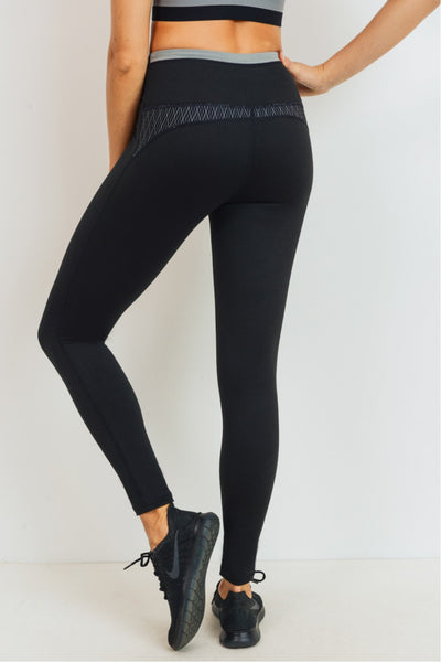 Diamond Jacquard Leggings-3X only