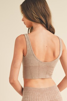 Stonewashed Ribbed Bra